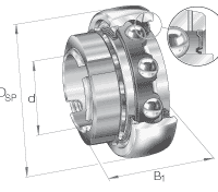 Закрепляемые подшипники GSH..-2RSR-B